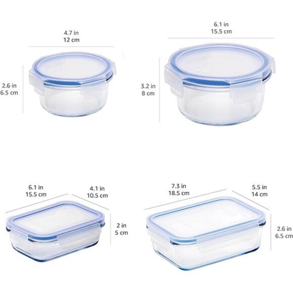 Amazon Basics Leak-Proof Glass Locking Lids Food Storage Containers, 14-Piece - Picture 4 of 7